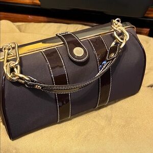 Isaac Mizrahi Brown and Gold Clutch/Handbag